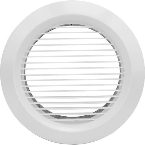 Rundes Lüftungsgitter (200 mm), gerades Lüftungsgitter aus weißem ABS-Kunststoff, leichtes Lüftungsgitter mit Nylongewebe, für Bad, Küche, Büro