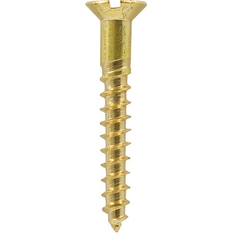 TIMCO Solid Brass Countersunk Woodscrews - 8 x 1 1/2
