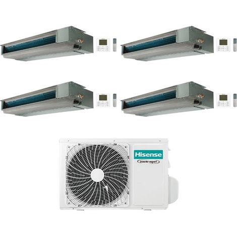 Hisense Climatizzatore Canalizzato Quadri Split serie Slim ADT 9+9+9+9 con 4AMW81U4RJC Inverter R32 Wi-Fi Optional Classe A++