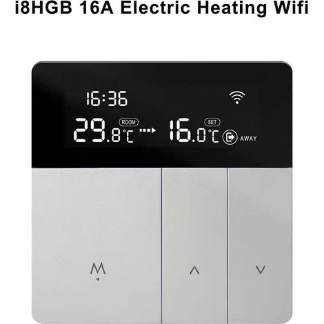 Smart WiFi Thermostat mit App für elektrische Fußbodenheizung, digitaler Regler, 16A elektrische Heizung mit WIFI (inkl. 3m Sensorkabel), Fernbedienung, für Tuya, Smart Life App, kompatibel mit Multip (1/5)