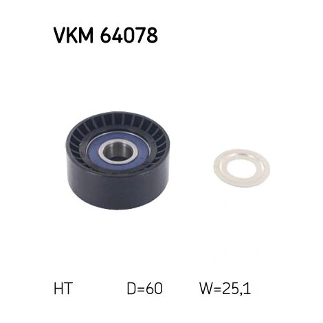 Tendeur de courroie, courroie trapézoïdale à nervures SKF VKM 64078 MAZDA