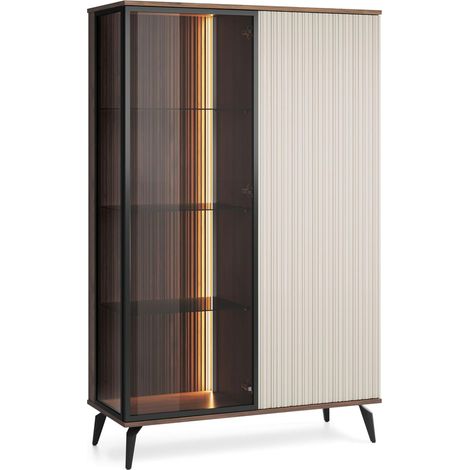 Vitrine, Cachemire / Noyer Warmien, 103 x 162 x 39 cm (1/5)