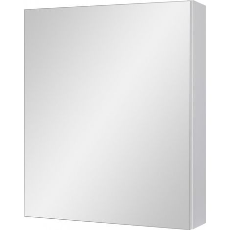 Armario de baño Astor IDA, colgante, blanco, con estante, 50 cm, blanco brillante, con espejo. (1/3)