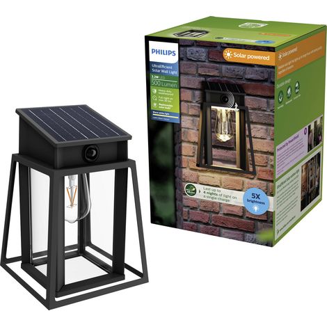 Philips LED Lysin 929004632801 Solar-Außenwandleuchte mit Bewegungsmelder LED 3.2 W Schwarz (1/5)