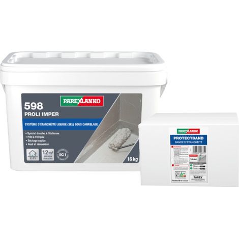 Pack PAREXLANKO - Flüssiges Abdichtungssystem 598 Proli Imper- 16kg - Protectband Abdichtungsband - 50M (1/5)