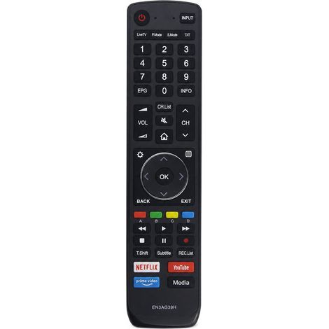 Télécommande TV Compatible avec VU et Hisense, Modèle EN3AG39H (1/5)