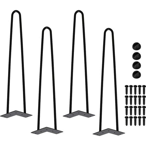 Haarnadelbeine Tischbeine Metall Schwarz Tischläufer Haarnadel Tischbein 12 mm Haarnadelbeine aus Stahl 2 Stangenbein 40 cm 4er-Pack (1/5)