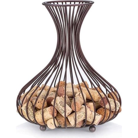 Porte-bouchons en métal pour présenter et organiser les bouchons de vin et de champagne, finition bronze.-AquaForge (1/5)