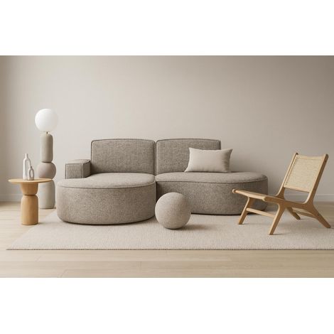 Ecksofa MOLLY mit BONELL-Federkern, 2-Sitzer-Sofa, abgerundet, modernes rundes Design, Gesamtbreite: 210 cm (1/5)