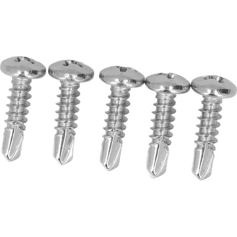 Vis inox 304 tête ronde autoperceuse M4,2x16, lot de 200, fixation rapide pour tôle et bois (1/5)