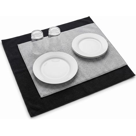 Scolapiatti In Poliestere E Spugna – Set 2 Tappetini Assorbenti Per Casa E Cucina