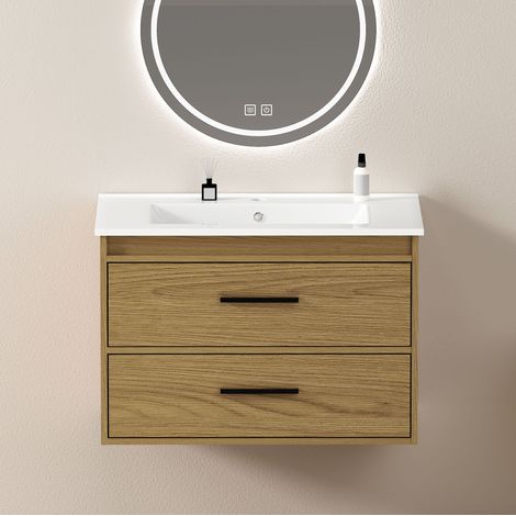 Mobile bagno 75 cm 2 cassetti MDF ceramica OKMYHOME (1/5)