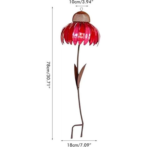 Mangeoire à colibris, verre suspendu en métal pour extérieur