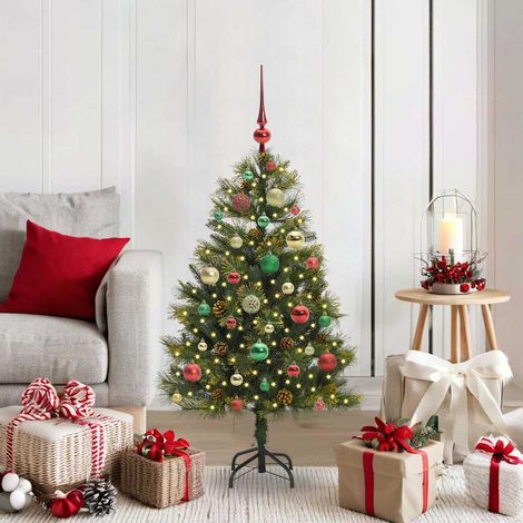 vidaXL Künstlicher klappbarer Weihnachtsbaum mit Tannenzapfen 120 cm (1/5)