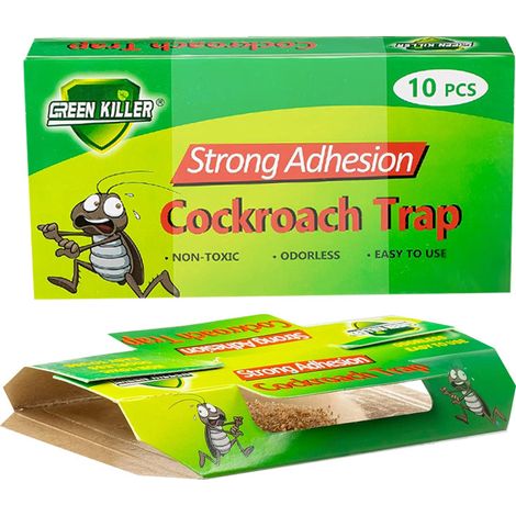 Roach Killer Indoor Sticky Roach Traps Glue Cockroach Killer Infestation Home Cockroach 8.66 x 7.6 Inch(10 Pcs) (1/5)