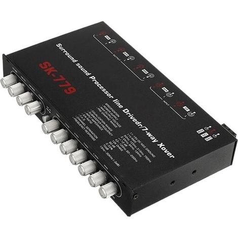 Amplificador de potencia de audio para coche de 7 canales y 12 V, apto para sistemas de audio domésticos y para automóviles amplificador de subwoofer de 12 V para coches múltiples aplicaciones.