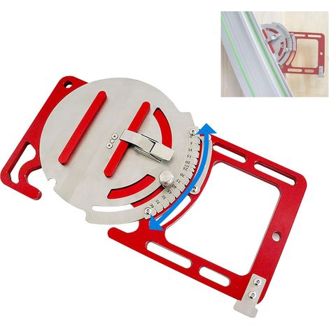Rail de guidage réglable, rail de guidage carré en métal avec boucle de sécurité, angle de 0 à 60 °, rail de scie électrique pour le travail du bois, accessoires de scie circulaire (1/5)