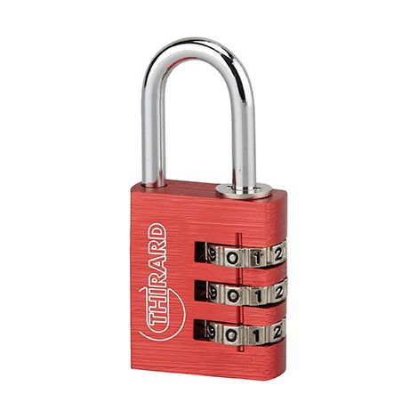 THIRARD - Cadenas à code Maxium Color Rouge, intérieur, aluminium, 30mm - THIRARD