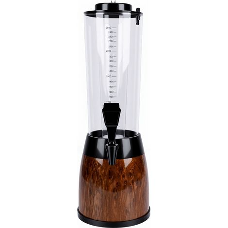 Distributeur de boissons avec Tube de glace, lumière LED, tour de bière en plastique de 2,5 l, pour usage Commercial, fêtes, Grain de bois (1/5)