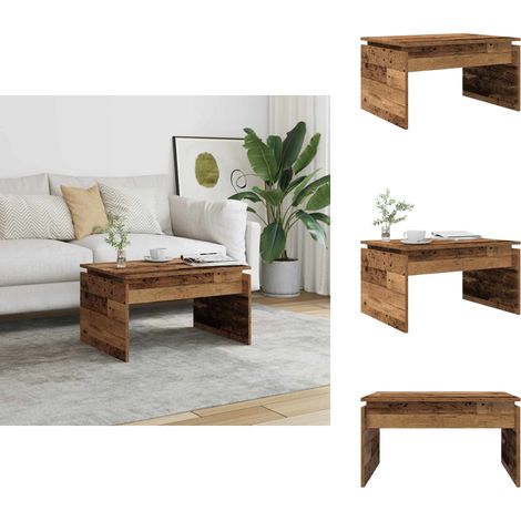 Table basse vieux bois 68x50x38 cm bois d'ingénierie - Table Basse - Tables Basses - Table Latérale - Bout De Canapé (1/5)
