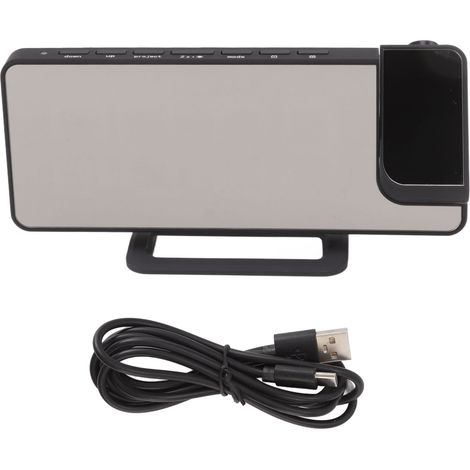 Réveil Projection Numérique LED avec Alarme, Alimenté par USB, Projection Automatique Réglable pour Maison (1/5)