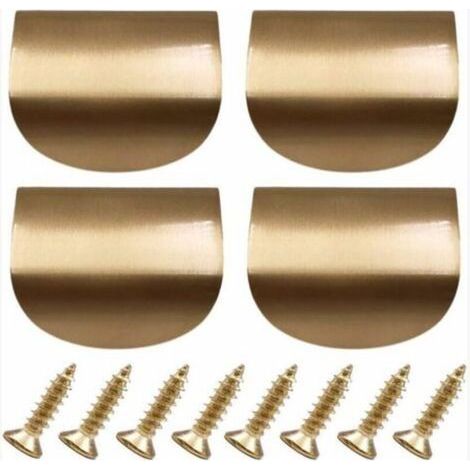Pieces Brass and Gold Metal Invisible Cabinet Door Handles, Hidden Furniture Handle Knobs (1/4)