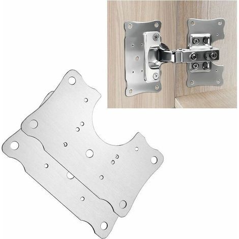 2 piezas con agujeros pretaladrados, fabricadas en acero galvanizado, para muebles y armarios. (1/5)