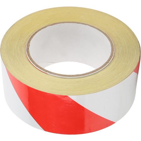 Ruban de signalisation réfléchissant en PVC rouge et blanc, autocollants de signalisation, ruban de marquage, 50 mm x 46 m (1/5)