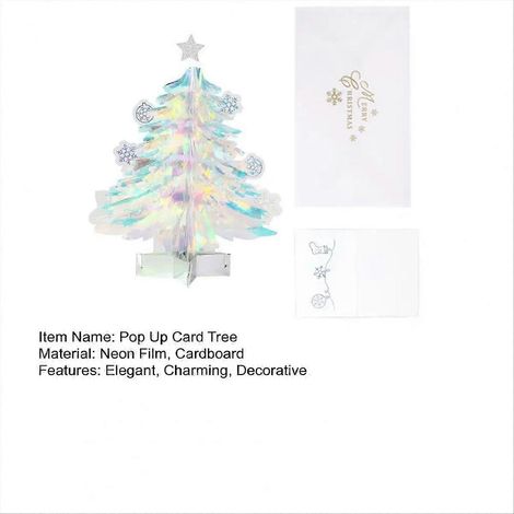 Décor de Noël 3D Pop-Up, Sapin Mini à Film Néon, Ornement Lumineux pour Sapin, Décoration Festive de Table, Cadeau de Fête, Pliable et Léger (1/5)