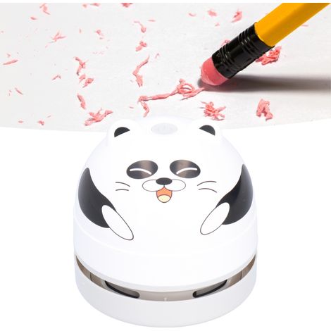 Aspirateur de bureau miniature rechargeable par USB avec motif panda, idéal pour les enfants. Design mignon d'animal. (1/5)
