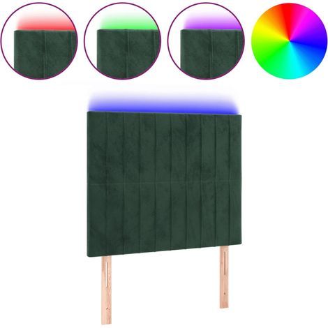 Tête de lit,Panneau décoratif à LED Vert foncé 100x5x118/128 cm Velours CFW7511535 (1/5)