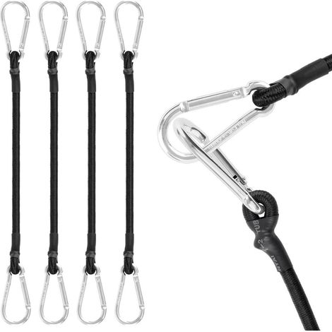Spanngummi mit Karabiner 30cm, 4 Stück, stark & wetterfest (1/5)