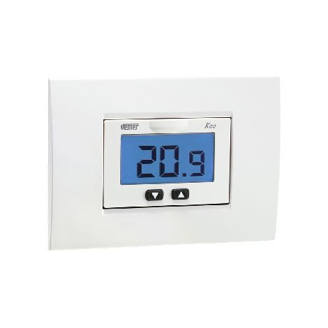 TERMOSTATO ELETTRONICO DA INCASSO KEOB LCD- Bianco Grigio- VEMER- pezzi 1