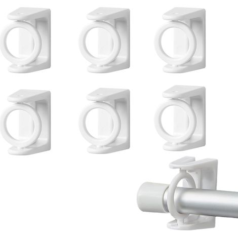 Support Tringle sans Percage Crochet Accroche Rideau Barre de Convient à Toutes Les Surfaces Lisses et Planes 6 pièces (1/5)