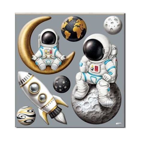 Pegatinas decorativas de pared de la colección de astronautas (1/4)