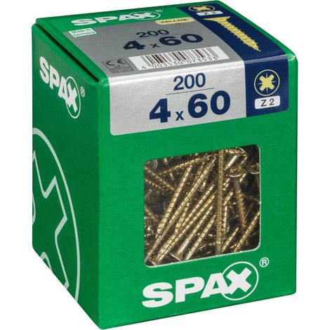 200 Stück SPAX Pozidriv Senkkopf-Stahlschrauben, Durchmesser 4 mm x Länge 60 mm SPAX (1/5)