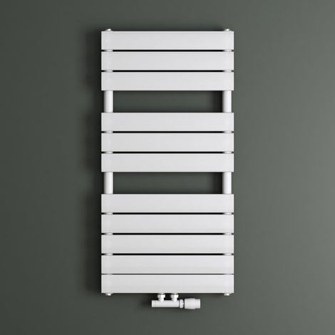Mai & Mai Radiateur à Eau Chaude Mural Chauffage Central 100x50cm Sèche-Serviettes Blanc en Acier Inoxydable (1/5)