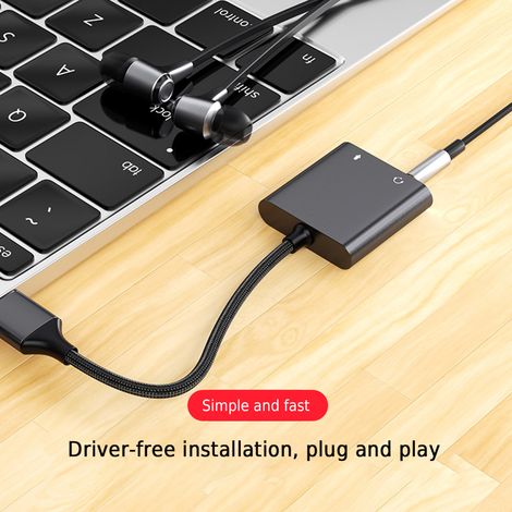 Adaptateur de carte son externe USB avec prise casque et microphone (1/5)