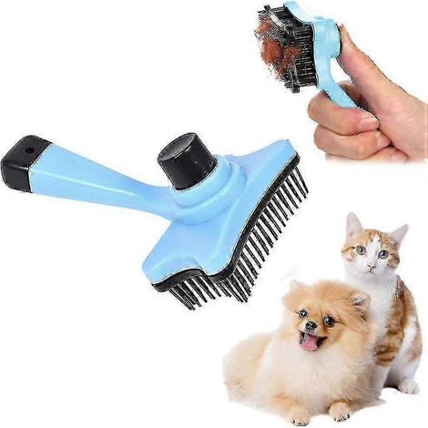 Brosse pour animaux, peigne de bain autonettoyant pour chiens et chats, outil de toilettage facile à nettoyer en un clic (1/4)
