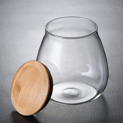 1 bocal de cuisine en verre en forme de champignon, récipient hermétique pour la conservation des aliments, couvercle champignon, 800 ml