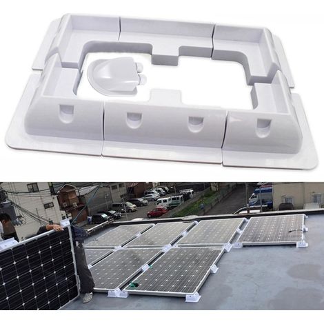 Solarpanel-Halterungen, ABS-Kunststoff, Eckhalterung ohne Bohren, Montagesatz für Dach, Wohnmobil, Boot (weiß (7 in 1)) (1/5)