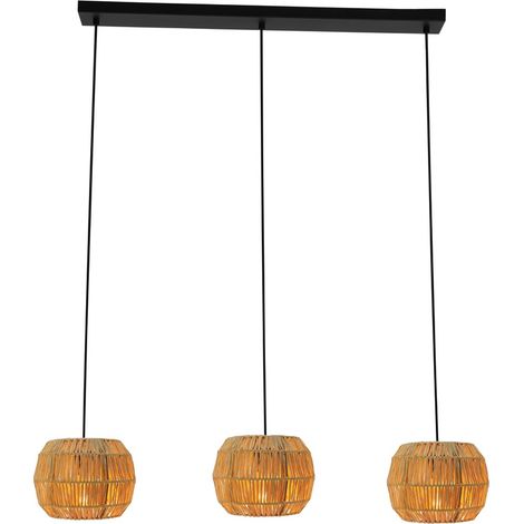 Suspension en rotin Sheldon 3 lumières - 44144