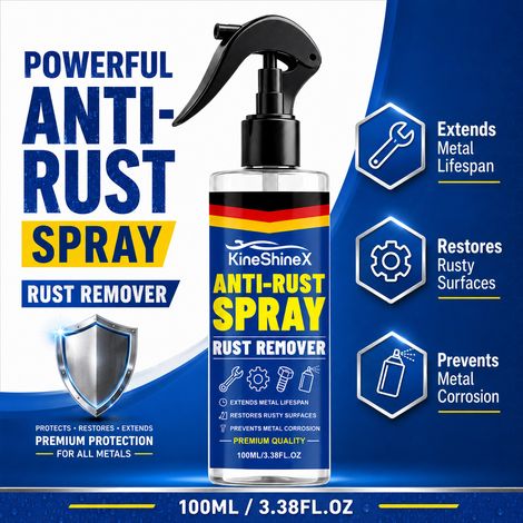 KineShineX Metall-Rostentfernungsspray, Rostentfernung an Werkzeugen, Rostschutz, Korrosionsschutz, Wartungs- und Aufbereitungsspray (1/5)