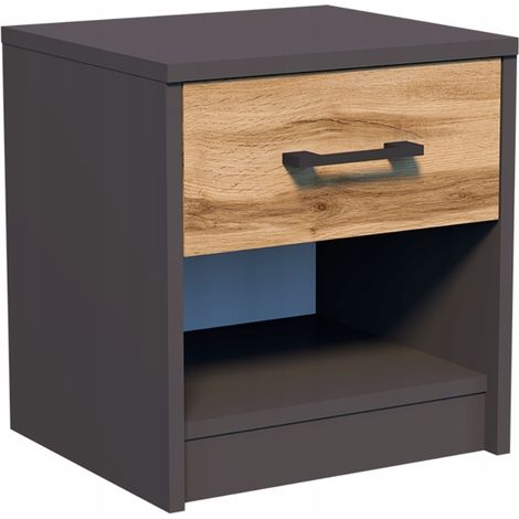 Comodino 1S GRAPHITE-WOTAN cassettiera ROB