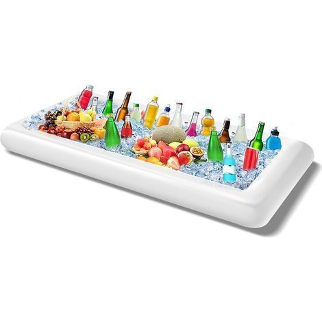 Barres de Service gonflables avec Bouchon de vidange,135x65cm,glacière Gonflable pour Buffet de Glace,Plateaux de Service à Salade pour intérieur et extérieur,Bar Exterieur (1/5)