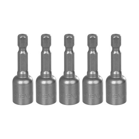 Nuss mit Magnet Strend Pro MS84, 12 mm, 1/4", magnetischer Bithalter, Packung 5 Stk.