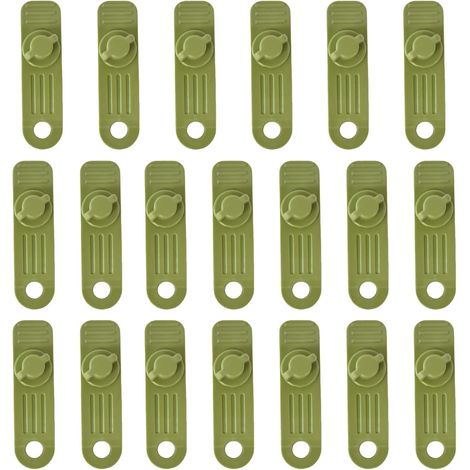 20 clips plastique vert bâche camping – Auvent, coupe-vent (1/5)
