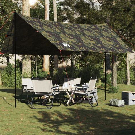 Lona de camping impermeable camuflaje 438x376x212 cm vidaXL761113 (1/5)