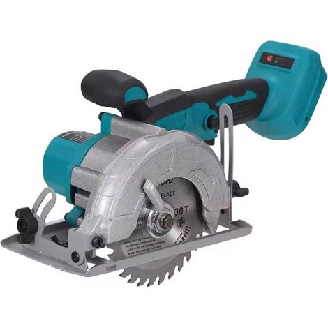 Scie circulaire sans fil 125 mm brushless, scie circulaire à batterie compatible Makita 18V, coupe d'onglet 45°, profondeur réglable pour bois et panneaux (1/5)