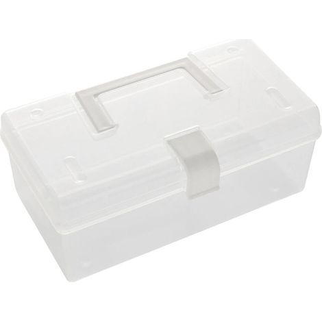 Boîte de rangement transparente en plastique de grande capacité, organisateur transparent polyvalent pour la maison (1/5)